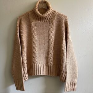 Calvin Klein Camel cable knit turtleneck s M